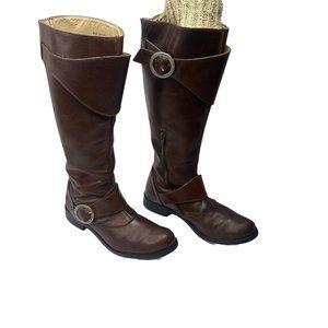 John Fluevog Adrians Heidi Women's Leather Boots Brown Size 9